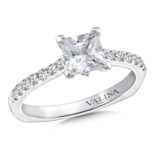 Princess-Cut Straight Diamond Engagement Ring
