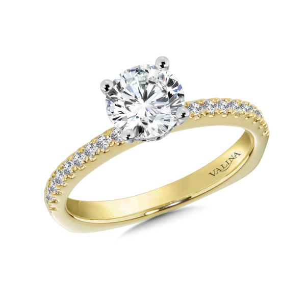 Straight Diamond Engagement Ring