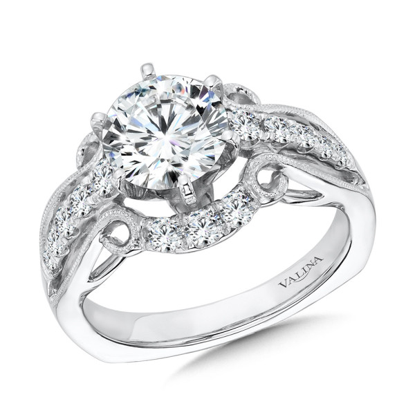 Valina Vintage Six-Prong Milgrain Diamond Engagement Ring - R1069W