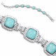 Sterling Silver Turquoise and White Quartz Fusion Bracelet