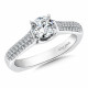 Diamond engagement ring set in 14k white gold.