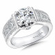 Bold 14K White Gold Diamond Engagement Ring | R9221W | Valina Engagement Ring