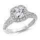 Cushion Halo Diamond Engagement Ring.