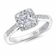Halo Style Princess Cut Engagement Ring