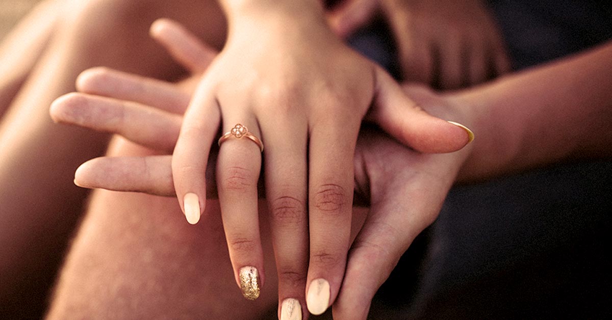 14k gold and sterling silver Bound By Love Mixed Metal Ring Set