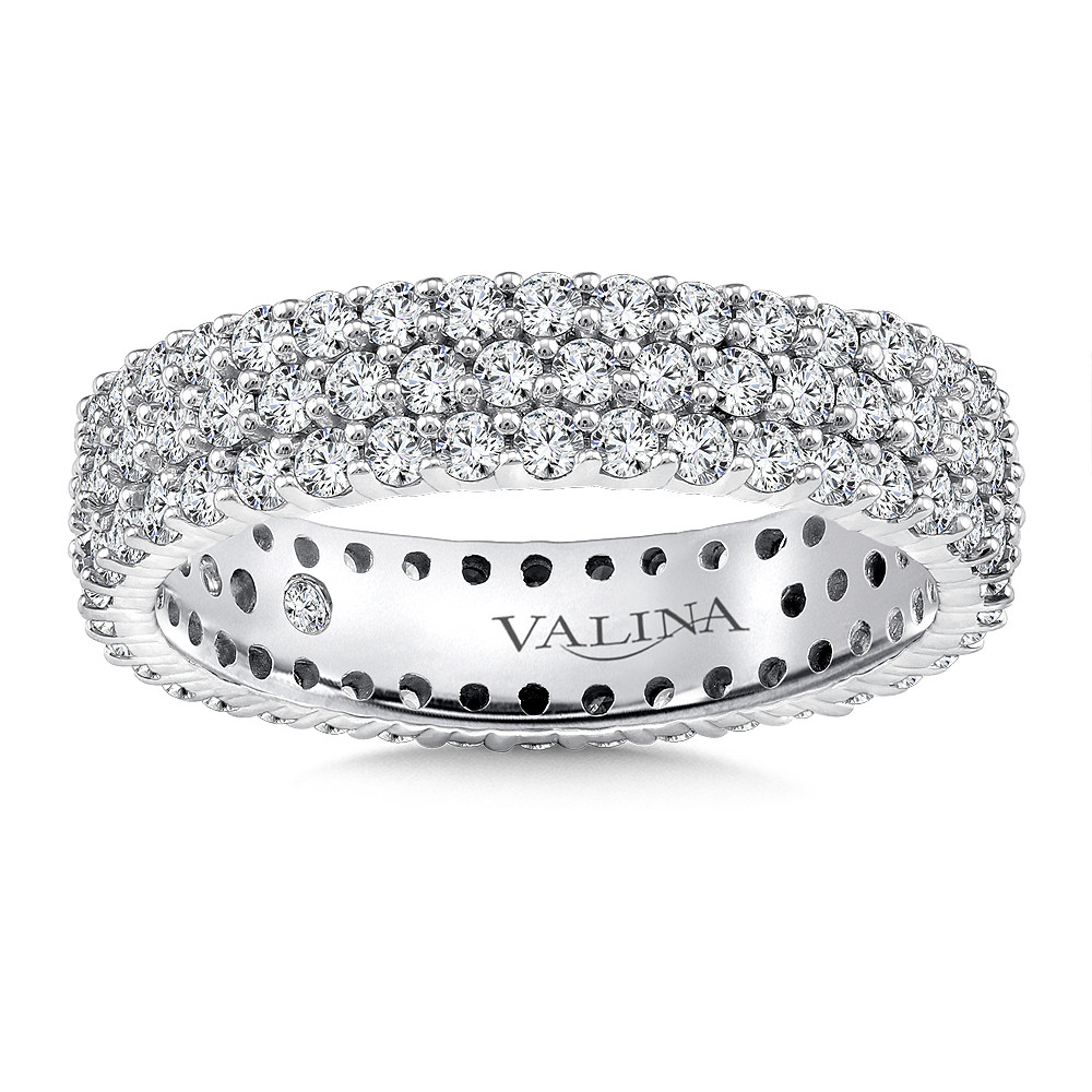 14k White Gold Diamond Eternity Band - Valina Wedding Rings