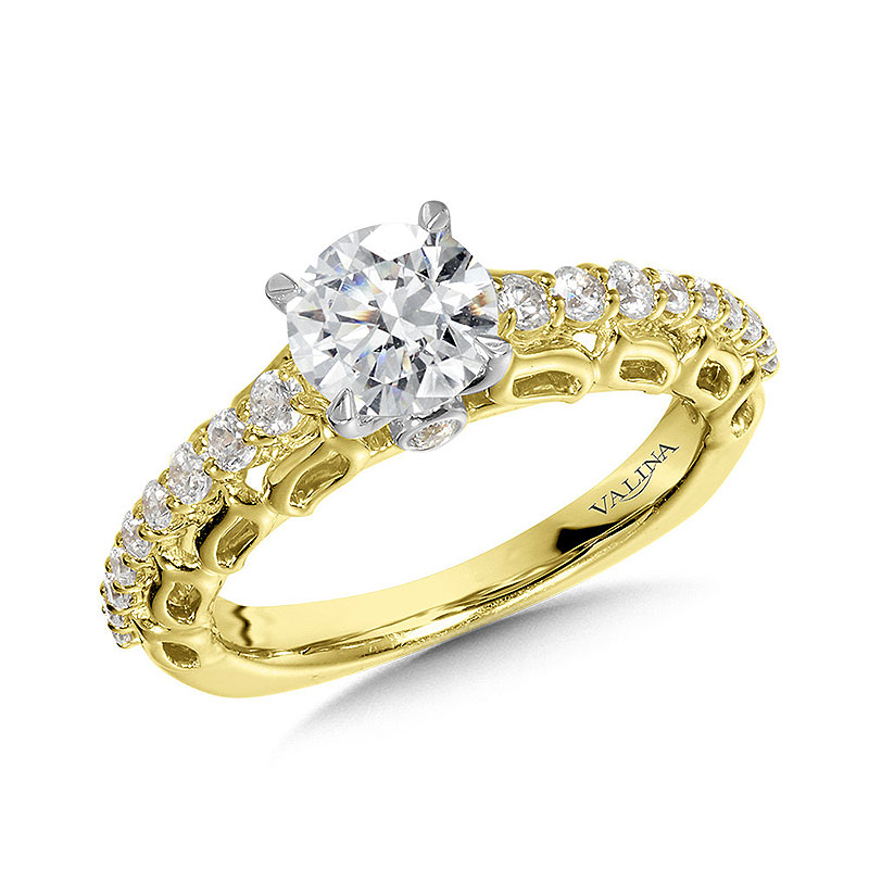 14k Yellow Gold Diamond Engagement Ring