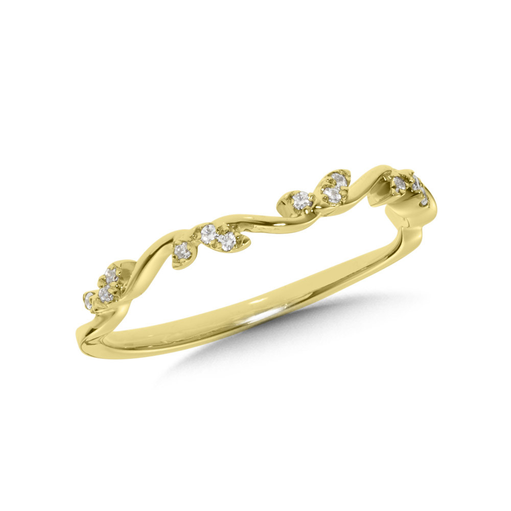 Floral design yellow gold and diamond ring - CDD2993-Y