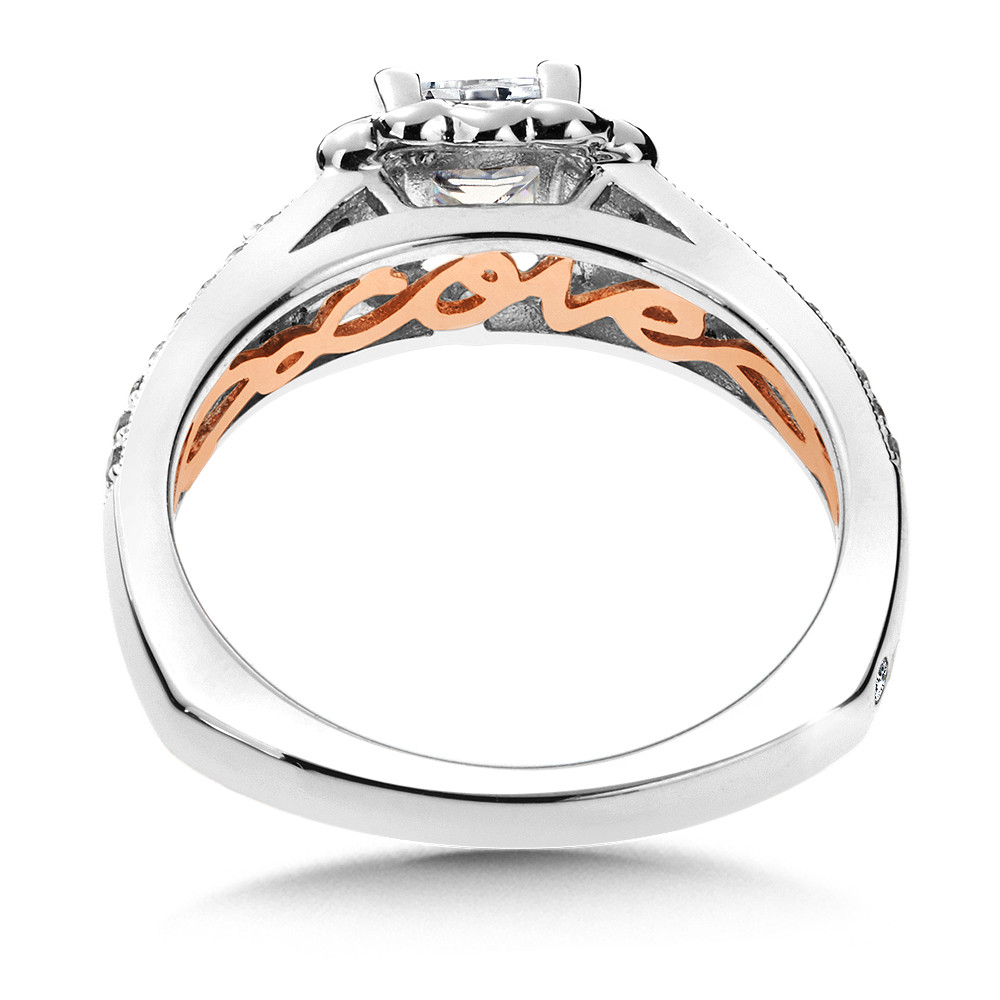 Rose and White Gold Diamond Engagement Ring by Valina - R9817WP