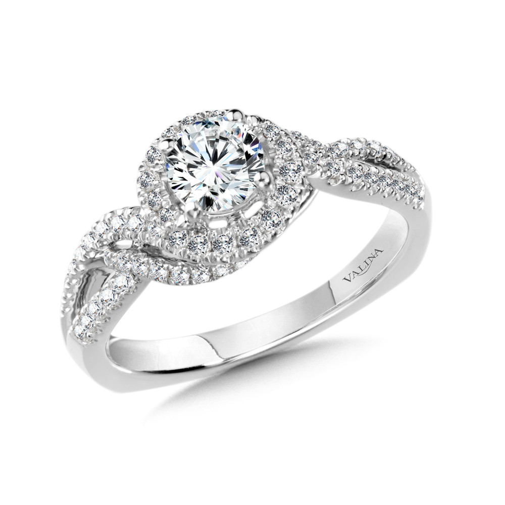 Spiral Style Diamond Engagement Ring by Valina - R1004W