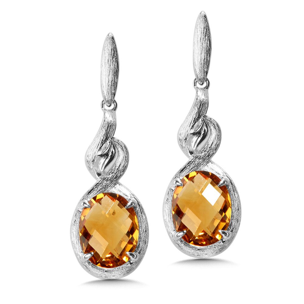 Citrine and Sterling Silver Earrings - LVE798-CT