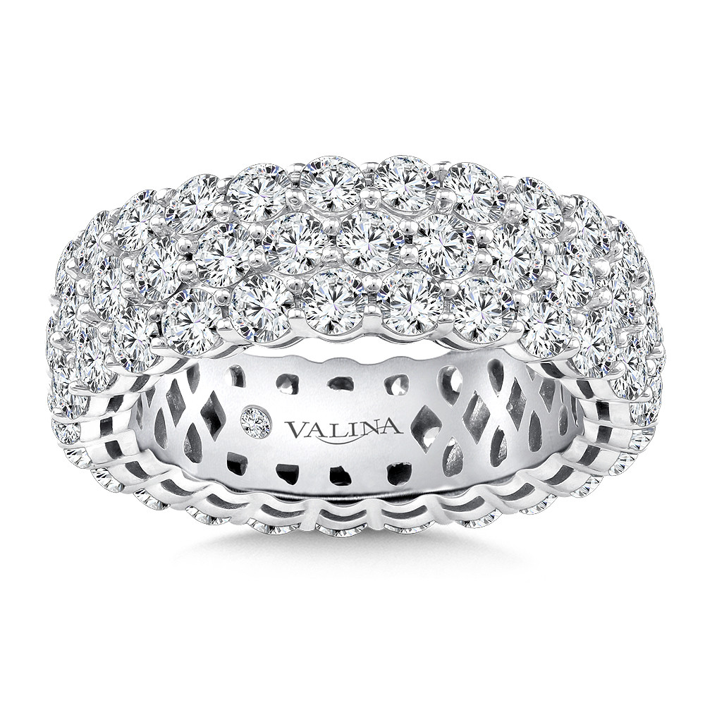 Three Row Diamond Eternity Anniversary Ring - R9703BW-6.5