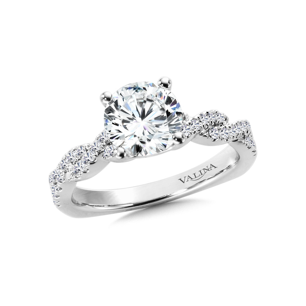 Valina Criss-Cross Diamond Engagement Ring - R9896W