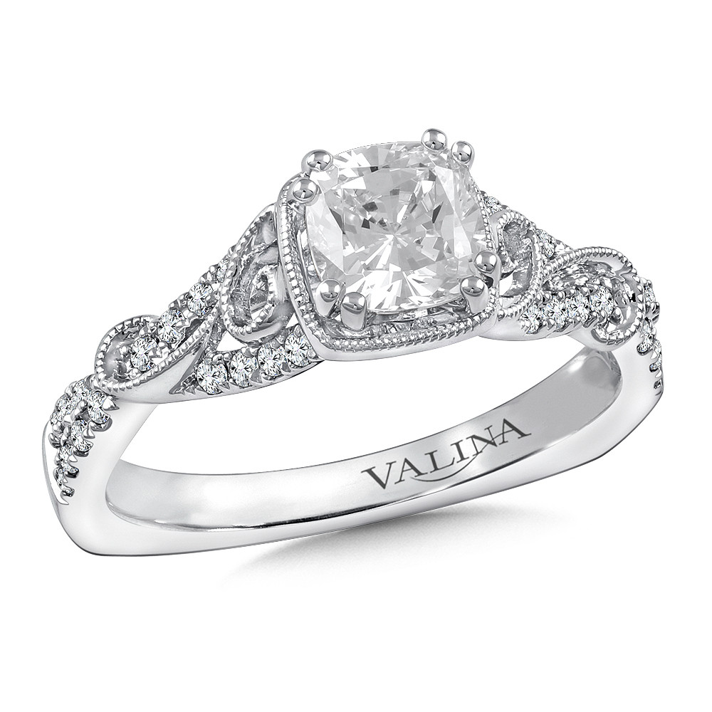 Cushion Shape Diamond Engagement Ring By Valina - R9763W