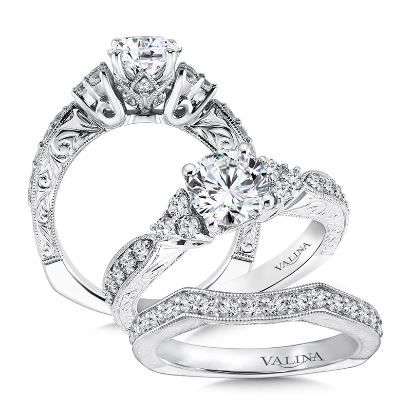 Valina Hand Engraved Bridal Set - R9505W