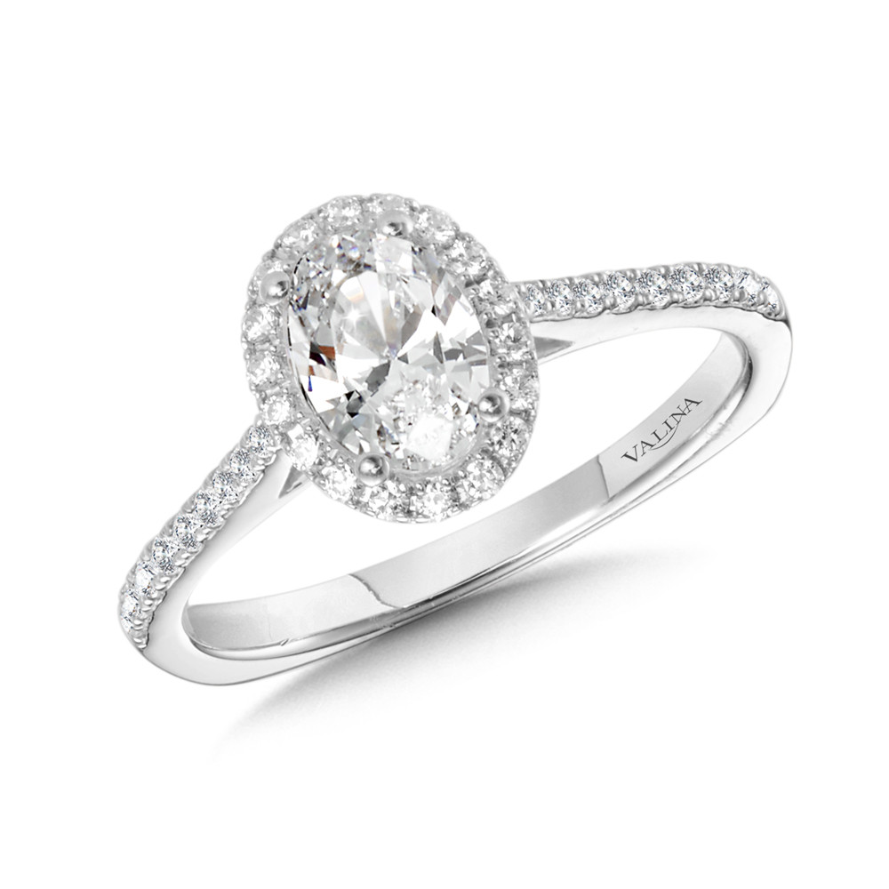 Valina Oval Shape Halo Engagement Ring - R9989W