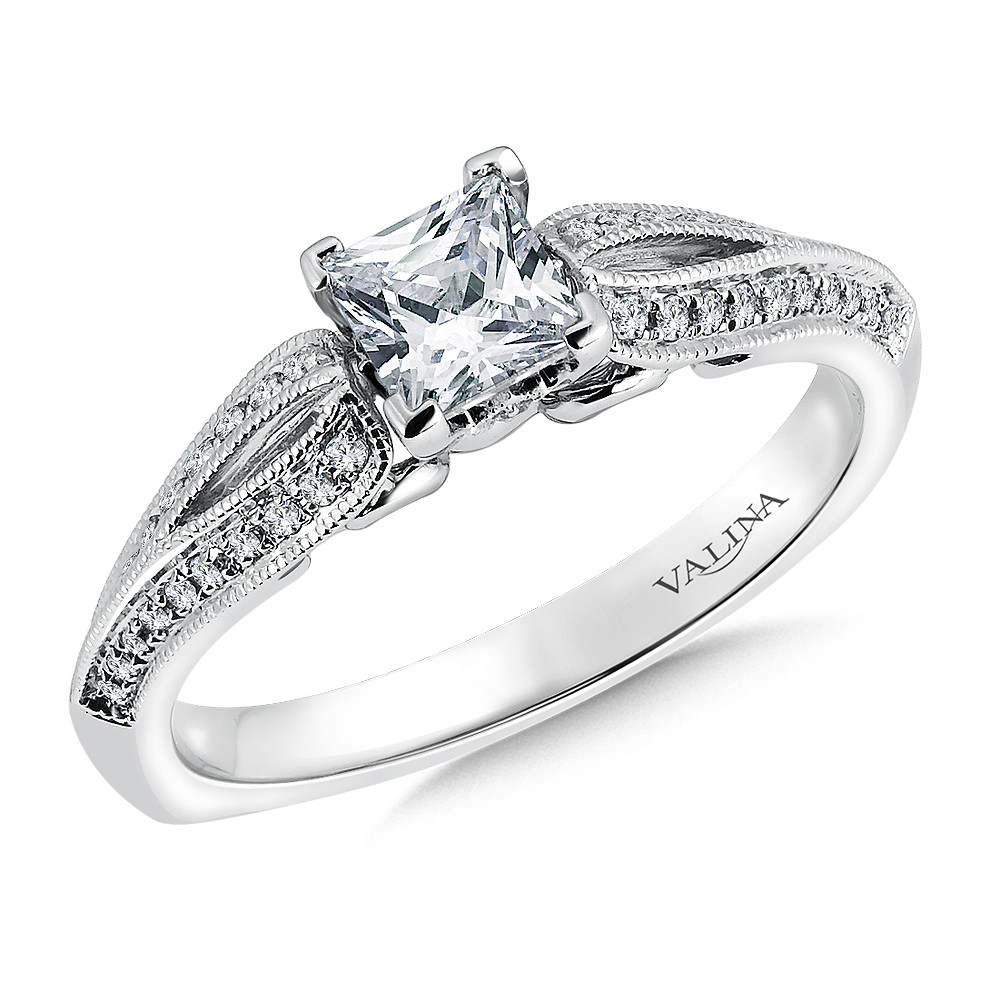 Princess-Cut Diamond Engagement Ring by Valina Bridals - RQ9409W