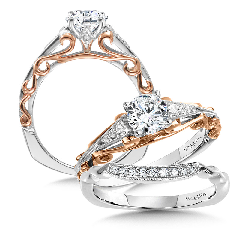 Valina Rose & White Gold Bridal Set - R1030W