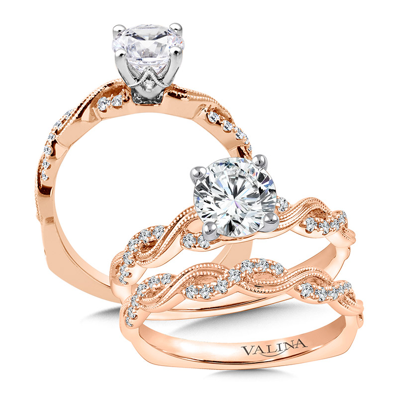 Valina Rose Gold Bridal Set - R9858P