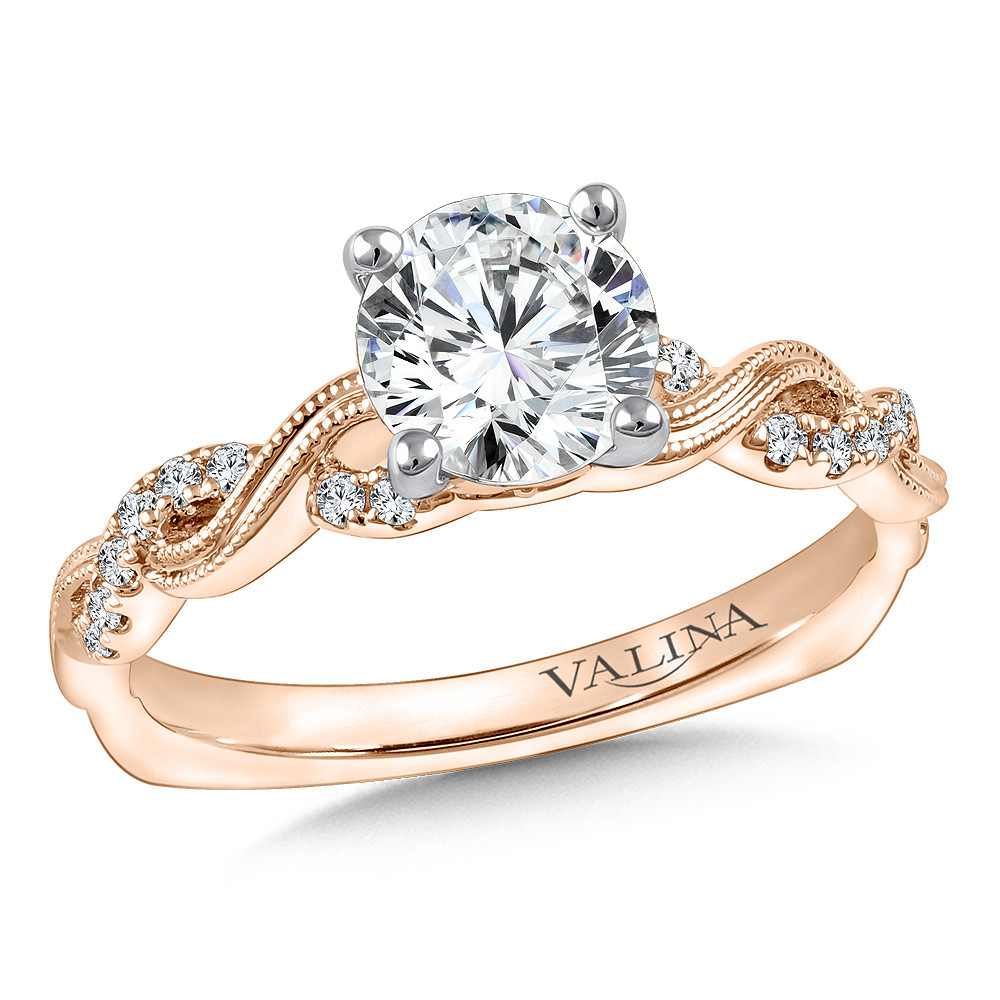 Valina Rose Gold Straight Engagement Ring - R9858P