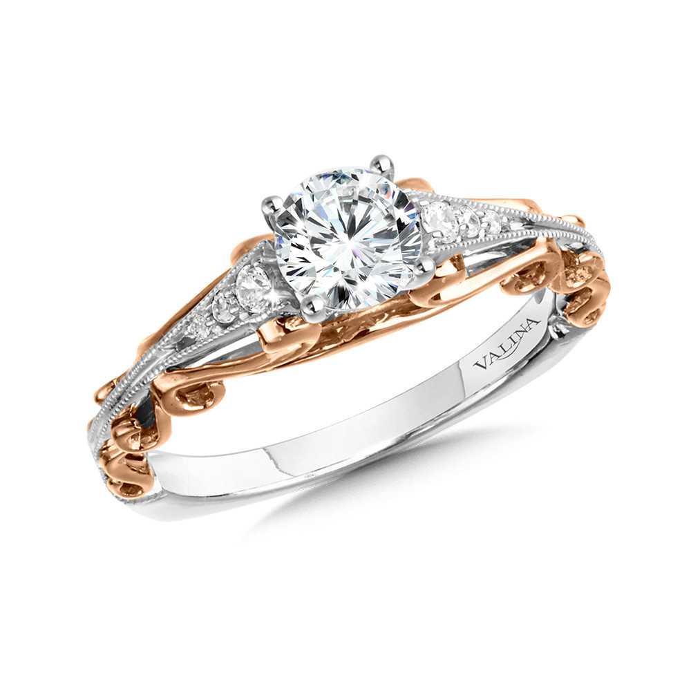 Valina Rose and White Gold Engagement Ring - R1030WP