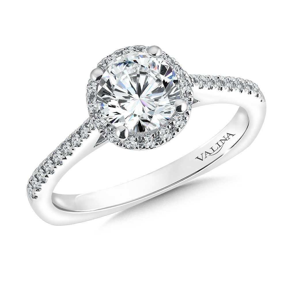 Valina Round Halo Engagement Ring - R9541W